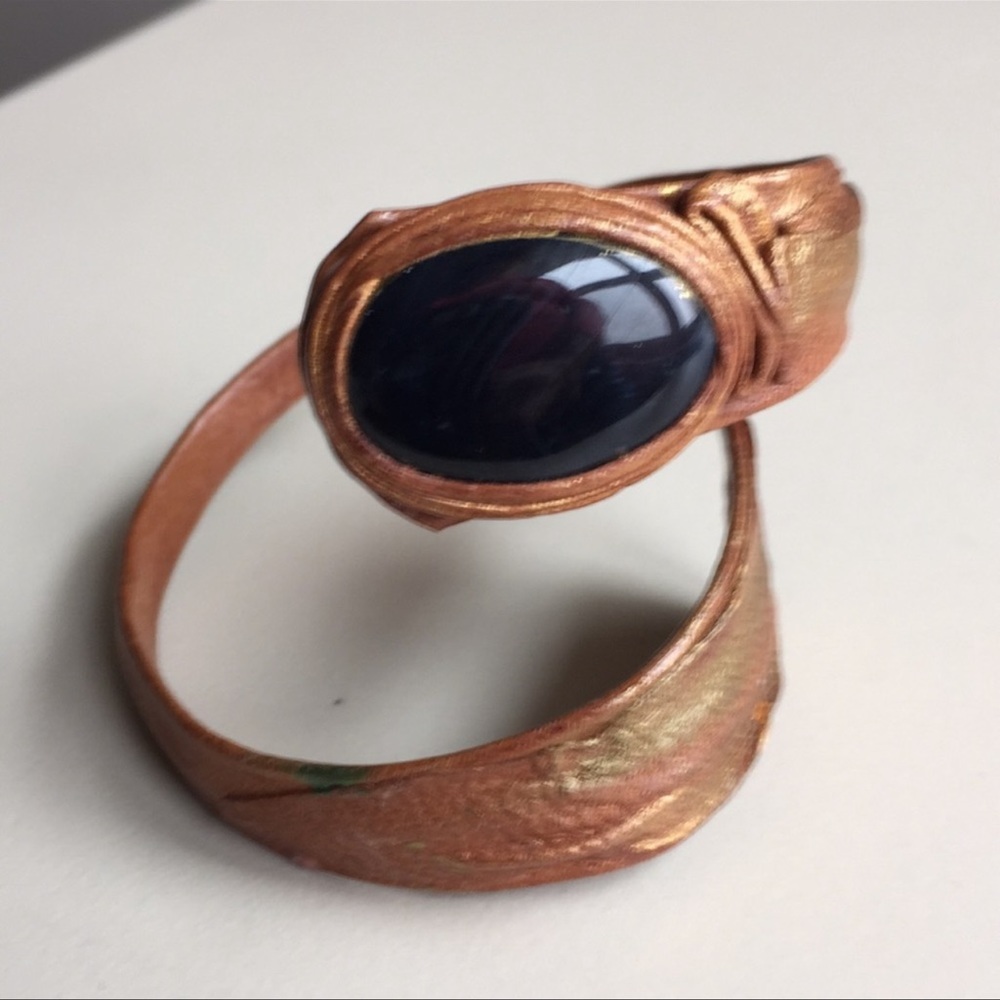 Greenwich Village leather stone bracelet